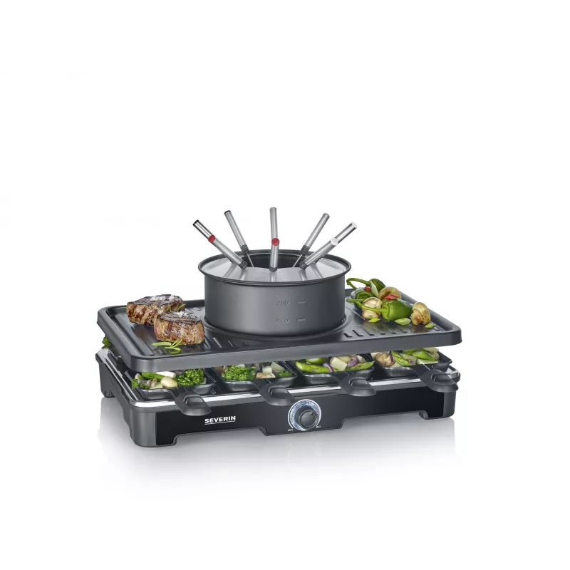 Raclette Grill Severin RG 2347 8 Personen 1400 W Schwarz
