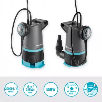 Tauchpumpe GARDENA 09018-47 — 550 W Motor für Wasserentfernung und -umleitung