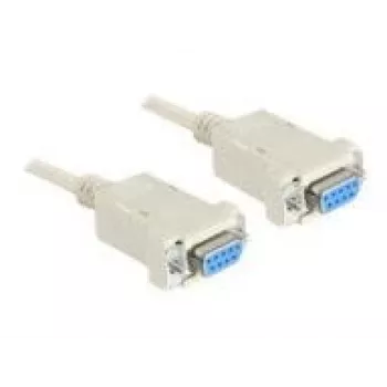 Serielles Nullmodem 9-polig Buchse auf 9-polig Buchse 1,8 m, Kabel Grau, 1,8 Meter