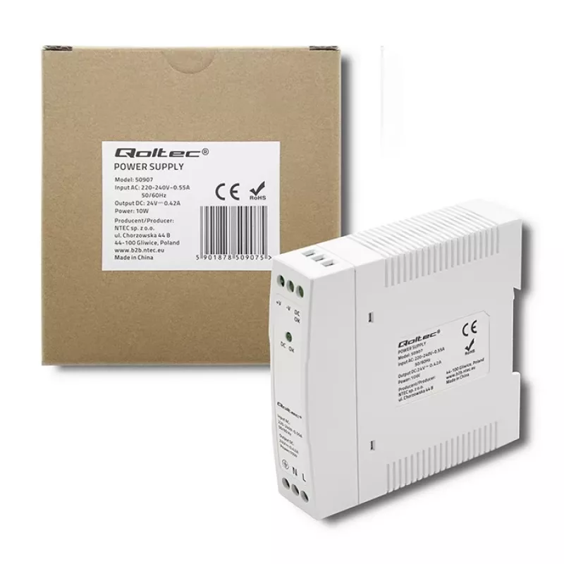 DIN-Schienen-Netzteil 10W, 24V, 0,42A, schlank