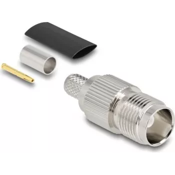 Koaxial-Crimpstecker DELOCK TNC-Buchse für RG-59 mit Schrumpfschlauch