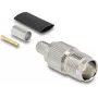 Koaxial-Crimpstecker DELOCK TNC-Buchse für RG-59 mit Schrumpfschlauch