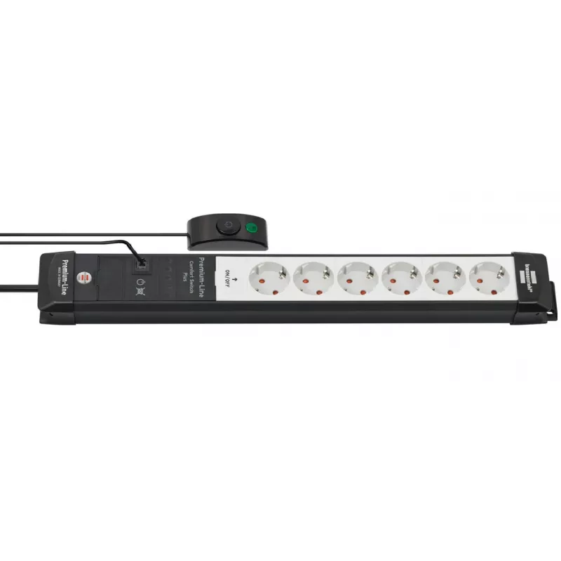 Power Extension Brennenstuhl Premium-Line 3m 6 AC Outlets Indoor Schwarz Grau
