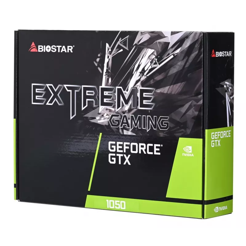 Diskrete Grafikkarte BIOSTAR GeForce GTX 1050 4 GB GDDR5, 1455 MHz Boost, 128-Bit, PCIe 3.0, 2 Lüfter