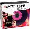 EMTEC Vinyl Look - 10 x CD-R - 700 MB (80 Min) 52x - Blau, Gelb, Flieder, Grün, Pink - Slim Jewel Case