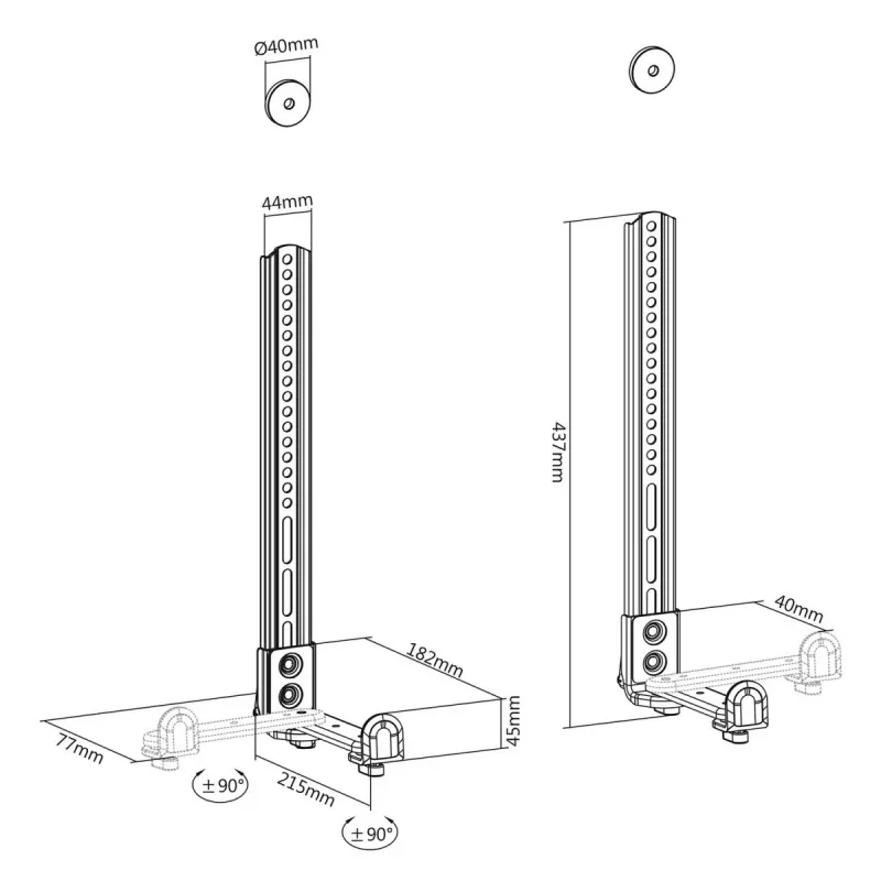 Maclean MC-914 Universal-Soundbar-Halterung Lautsprecherhalterung zur Montage unter dem Fernseher bis 15 kg VESA platzsparend