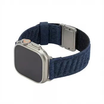 GUAN Premium Armband für Apple Watch 42/44/45/46/49 mm – Blau-Schwarz