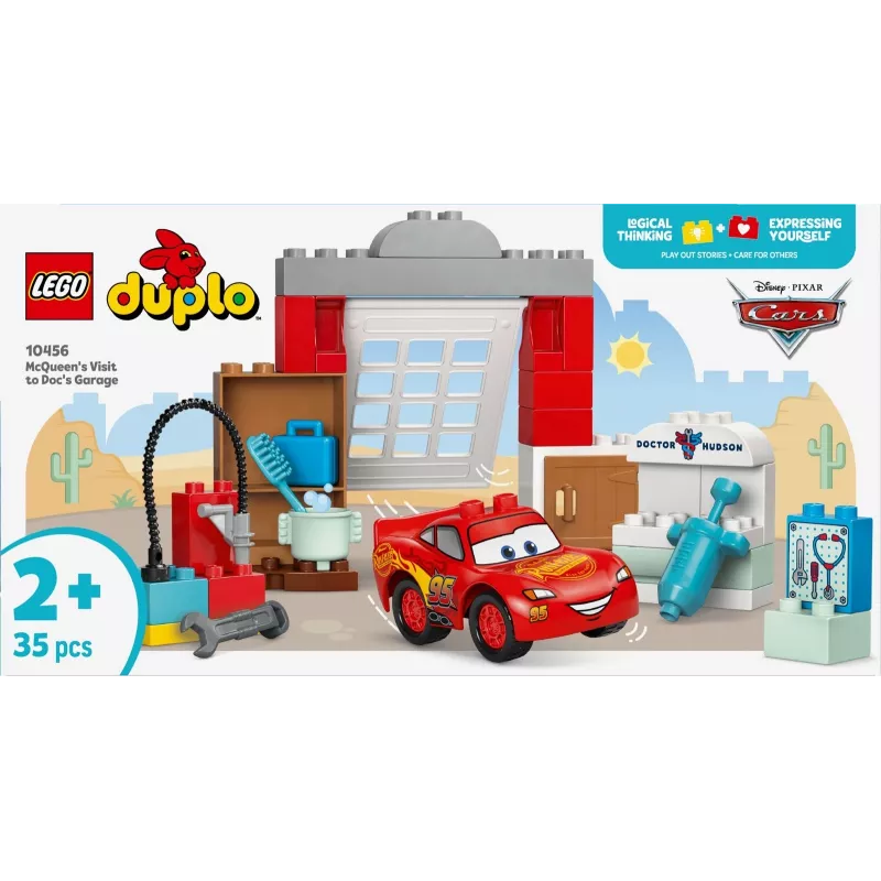 Konstruktionsspielzeug LEGO DUPLO 10456 Disney McQueens Besuch in Docs Werkstatt — 35 Teile, für Kinder ab 2 Jahren, große Bausteine