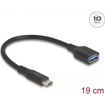 DeLOCK USB Adapter USB Type-C Stecker auf Type-A Buchse 10 Gbit/s 19 cm 60 W