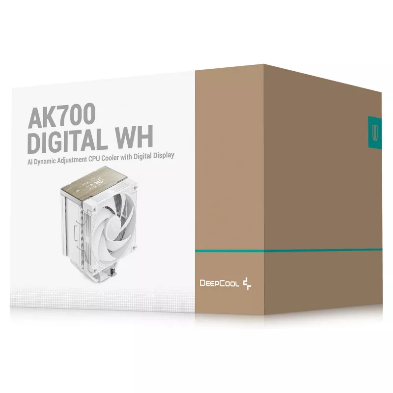 Luftkühler DeepCool AK700 Digital WH, 120 mm Lüfter, unterstützt AM5/AM4/LGA 1700/1200/1155/1151/1150, weiß