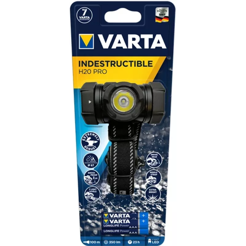 Stirnlampe Varta INDESTRUCTIBLE H20 PRO Schwarz LED 350 lm
