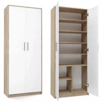 Aktenschrank OLIV 2D 74x35x180 cm, Sonoma-Eiche/weiß
