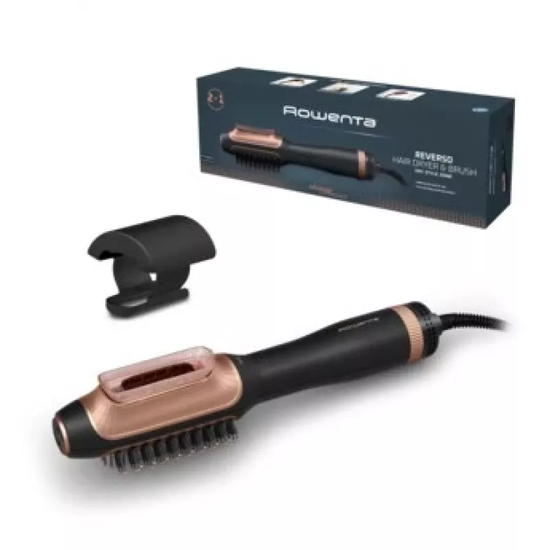 Heißluftbürste ROWENTA CF9840F0 — Warm-Technologie, 220–240 V, Schwarz/Kupfer, Ionenfunktion