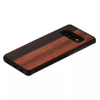 Smartphone-Hülle man and wood für Samsung Galaxy S10 — Ebenholz schwarz, schützende Holzrückseite und Stoßfänger