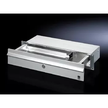 Schubladeneinheit Rittal CP 6002.000 — Aluminium-/Stahlgehäuse, 390×139×32 mm, grau