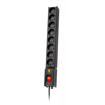 Steckdosenleiste LESTAR LXA 816 G-A K Schwarz 8 AC-Steckdosen 230 V
