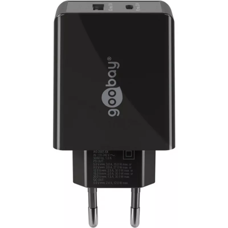 Wentronic 61673 Ladegerät für Mobilgeräte Universal Schwarz AC Schnellladung Innenbereich (61673)