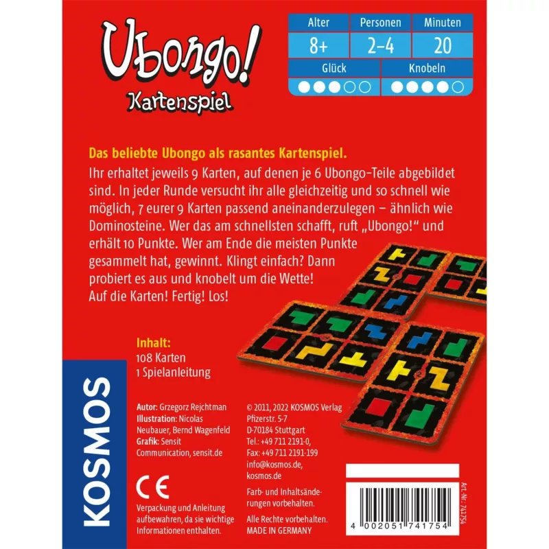 Kosmos Ubongo 20 min Kartenspiel
