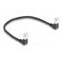 DeLOCK RJ45 Netzwerkkabel Cat.6A S/FTP schlank 90° abgewinkelt nach unten 0,25 m schwarz