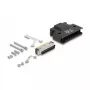 DELOCK MDR-Stecker 50-polig Lötanschluss mit Gehäuse, schwarz, 41,1×50×12,7 mm