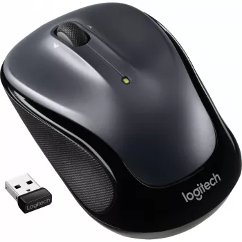 LOGITECH M325s Maus beidhändig optisch 5 Tasten kabellos 2,4 GHz USB Nano-Empfänger dunkelgrau