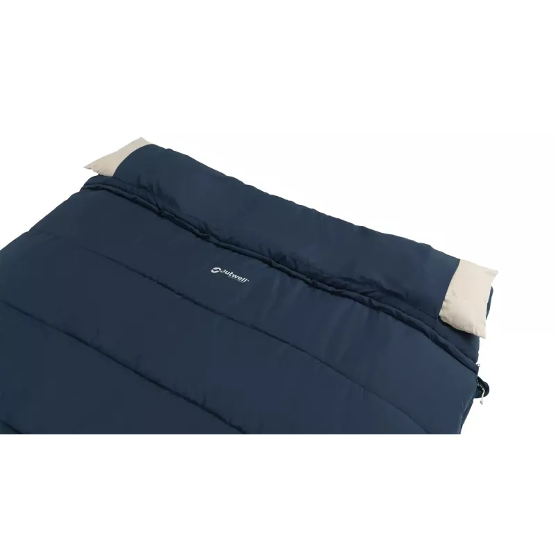Schlafsack Outwell Contour Lux Double rechteckig Polyester, 1450×2200 mm, max. Benutzergröße 190 cm, blau