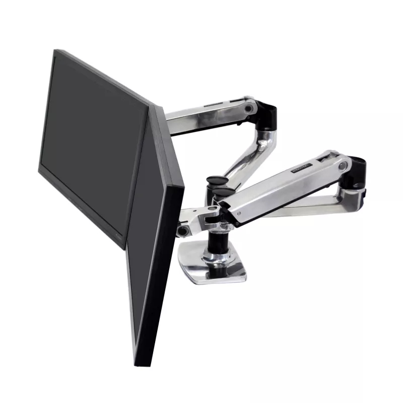 ERGOTRON LX Dual Side-by-Side Arm silber poliertes Aluminium