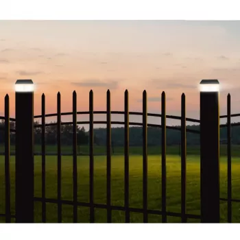 GB128 LED-Solarleuchte für Zaunpfosten und Garten, Schwarz - Grün Blue