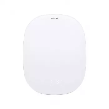 Elektronische Küchenwaage ZWILLING Enfinigy Silber Weiß — 10 kg Kapazität, 1 g Genauigkeit, LCD-Anzeige
