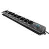Überspannungsschutz Qoltec 50113 Schwarz 8 AC-Ausgänge 230 V 1,8 m