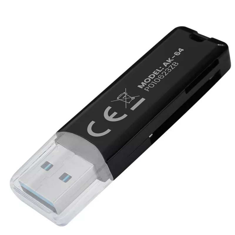 Kartenleser SAVIO AK-64 USB 3.2 Gen 1 Typ-A-Ausgang, MicroSD-Steckplatz, 5000 Mbit/s, schwarz