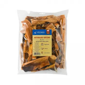Hundekauartikel PETMEX Rinderhaut 15 cm, Rindfleischgeschmack, Zahnpflege, 1 kg Packung
