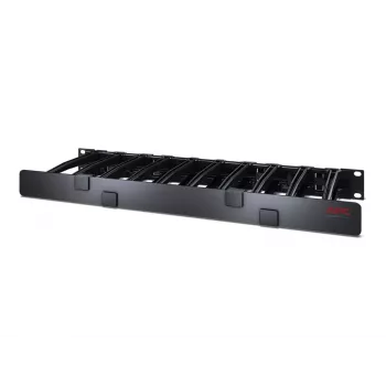 APC NetShelter Kabelmanagement, Horizontaler Kabelmanager, 1U, einseitig mit Abdeckung, Schwarz, 482,6 x 44,45 x 165,1 mm