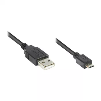 Verbindungskabel USB 2.0 Stecker A auf Stecker Micro B, schwarz, 0,6m, Good Connections® (2510-MB006)