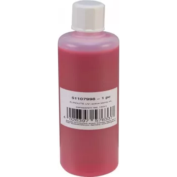 Stempelkissenfarbe EUROLITE UV-aktiv Transparent Rot 100 ml, UV-reaktive transparente rote Stempelfarbe