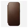 Leder-Folio-Handyhülle Nomad Modern Leather Folio für iPhone 17 Pro – braun, passend für 6,3 Zoll (16 cm), 4 Kartenfächer