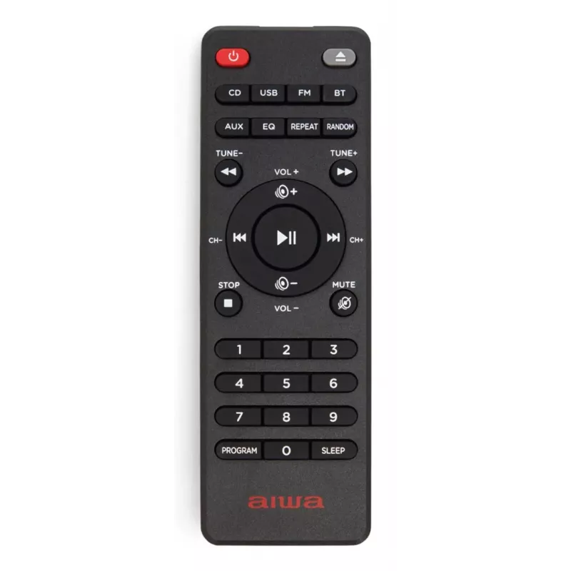 Home-Audio-Mikroanlage Aiwa MSBTU-550 — 50 W RMS, Bluetooth 10 m, FM, LED-Anzeige, Cinch, Schwarz