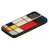 Handyhülle Man and Wood für iPhone 12 mini — Holzrückseite, schwarzer Rahmen