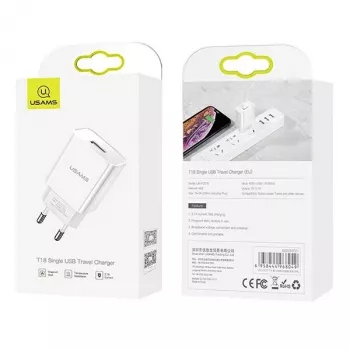 Ladegerät usams T18 single USB 2.1A nur Kopf