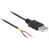 Delock Kabel USB2.0 Typ-A-Stecker > 2 x offene Kabelenden - 1,5 m - schwarz (85664)