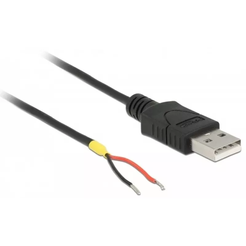 Delock Kabel USB2.0 Typ-A-Stecker > 2 x offene Kabelenden - 1,5 m - schwarz (85664)