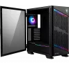 MSI MPG VELOX 100P AIRFLOW Mid Tower Gaming Computer Case 'Schwarz, 3x 120mm Lüfter + 1x 120mm ARGB-Lüfter, ARGB-Lichtleiste, USB Type-C, 1x Tempered Glass, Center, E-ATX, ATX, mATX, mini-ITX'