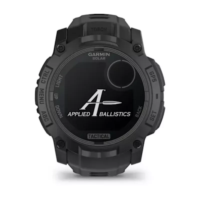 Smartwatch GARMIN Instinct — 45 mm, 3.05 cm (1.2 Zoll) AMOLED 390×390 Touchscreen, 4 GB, GPS, Silikonarmband Schwarz, 53 g