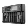 Batterieladegerät everActive UC-800 AC 12V 3A — für LiFePO4/LiPo/NiMH, unterstützt AA/AAA/9V, bis zu 10 Akkus, 12 V Eingang, eingebautes Display, schwarz