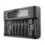 Batterieladegerät everActive UC-800 AC 12V 3A — für LiFePO4/LiPo/NiMH, unterstützt AA/AAA/9V, bis zu 10 Akkus, 12 V Eingang, eingebautes Display, schwarz