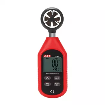 Handanemometer Unit UT363 — Windgeschwindigkeits- und Temperaturmessung, kompaktes tragbares Messgerät