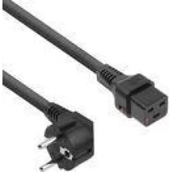 ACT Stromkabel CEE 7/7 Stecker (gewinkelt) - C19 IEC Lock schwarz 2 m, EL262S
