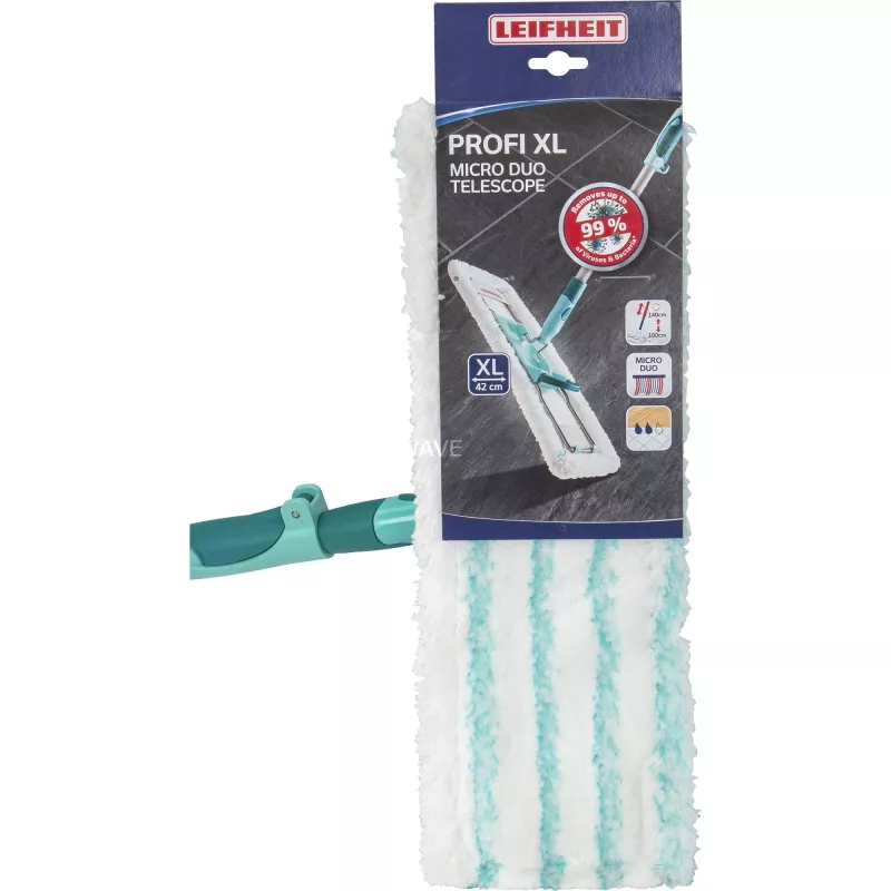 Mop Leifheit 55049 Mikrofaser-Mopp für Laminat, Fliesen und Holz, grau/türkis