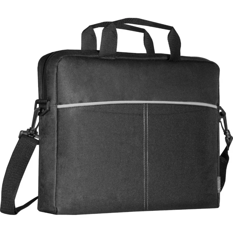 Laptoptasche DEFENDER Lite 39,6 cm (15,6 Zoll) Schwarz/Grau, Polyester, Reißverschluss, Tragegriff, abnehmbarer Schultergurt