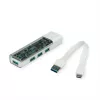 ROLINE mobiler USB 3.2 Gen 1 Hub, 4-fach, Typ A+C Anschlusskabel